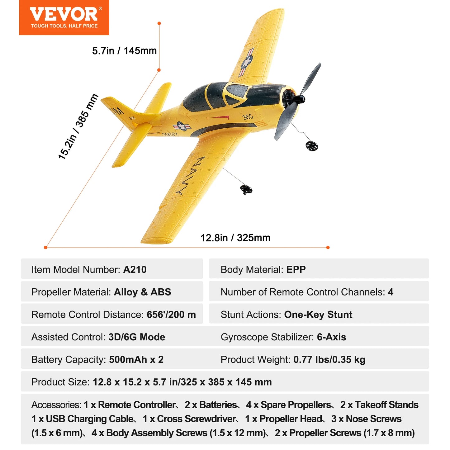 SucceBuy RC Plane 2.4G 4CH Remote Control Airplane with 6-Axis Gyro Stabilizer Aircraft Toy RC Glider for Kids Beginners Gifts