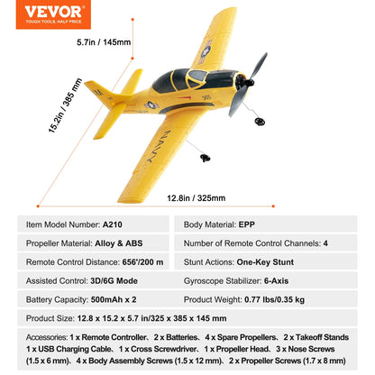SucceBuy RC Plane 2.4G 4CH Remote Control Airplane with 6-Axis Gyro Stabilizer Aircraft Toy RC Glider for Kids Beginners Gifts