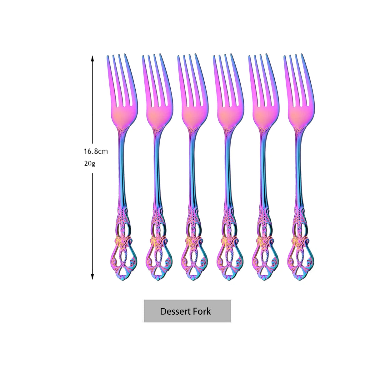 6/30Pcs Royal Colorful Dinnerware Set Knife Dessert Fork Spoon Cutlery Set Stainless Steel
