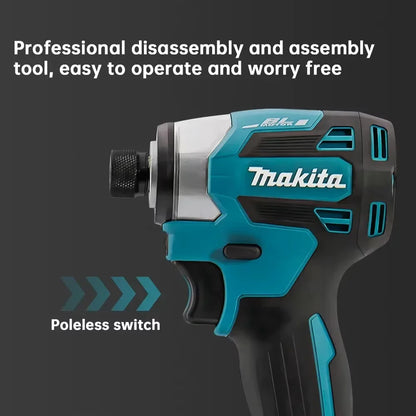 2025 Makita DTD173 bule 18v Brushless Lithium-ion Impact Driver Power Tool Multifunctional Tool, Drill Bit