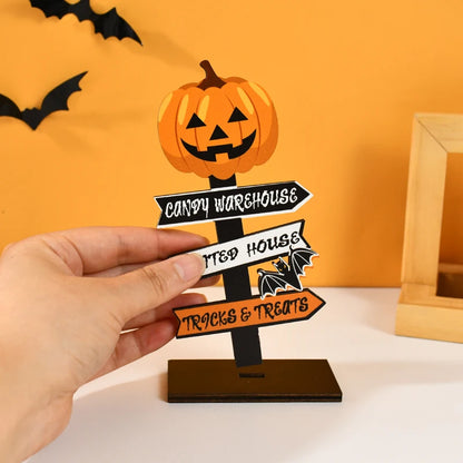 Halloween Wooden Ornament Ghost Pumpkin Skull Horror