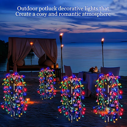 Outdoor Holiday LED Fairy Lights Garden Path Decor Garland Tree Solar Lights