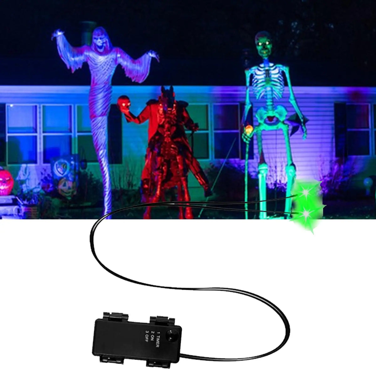 Halloween LED Glowing Eyes With Timer Light Up DIY Eyes For Skeleton Pumpkins Masks Tombstones