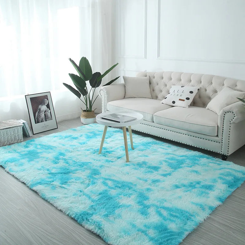 VIKAMA Tie-Dye Plush Carpet Living Room Decoration Soft Fluffy Home Mat 
Non-Slip Blanket