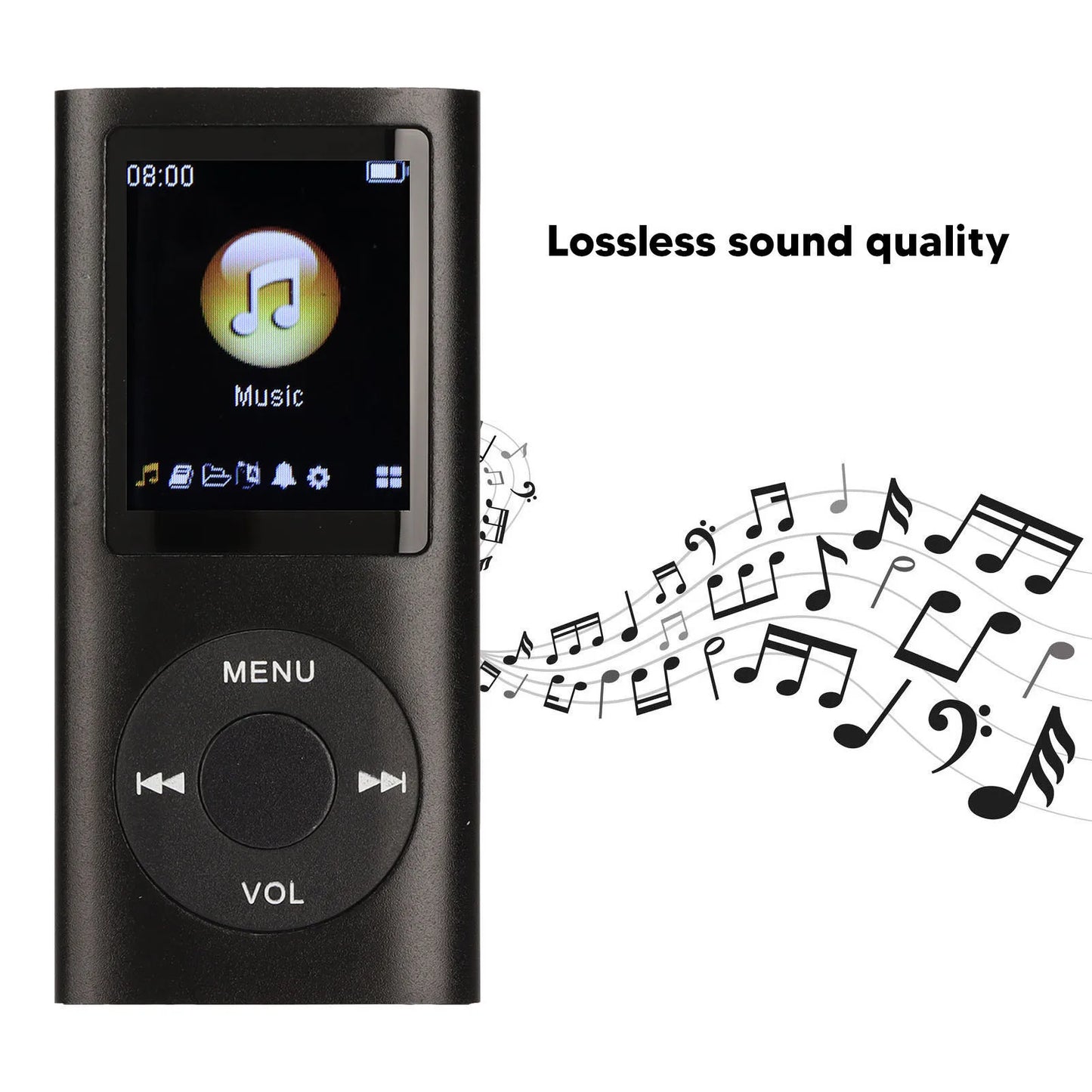 Aluminum Alloy MP3 Player Stylish Multifunctional Lossless Sound Slim 1.8 Inch LCD Screen Portable MP3 Music Player