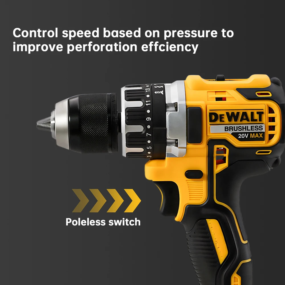 Dewalt DCD796 Compact Cordless Brushless Impact Drill LED Light Powerful Multi-functional Electric Power Tool 20V Battery
