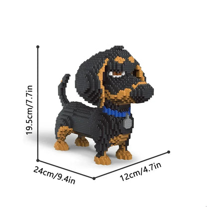 KNEW BUILT Dachshund Dogs Model Micro Mini Building Blocks: