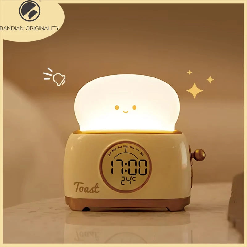 Kid Alarm Clock LED Night Light Digital Clock Children's Sleep Trainier ,Temperature Display
