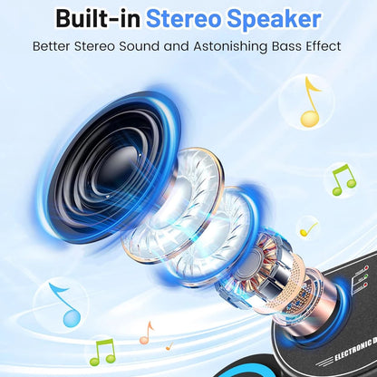 Electronic Drum Set, 9-Drum Practice Pad with Headphone Jack, Roll-up Drum Kit Machine with Speaker Drum Pedals,