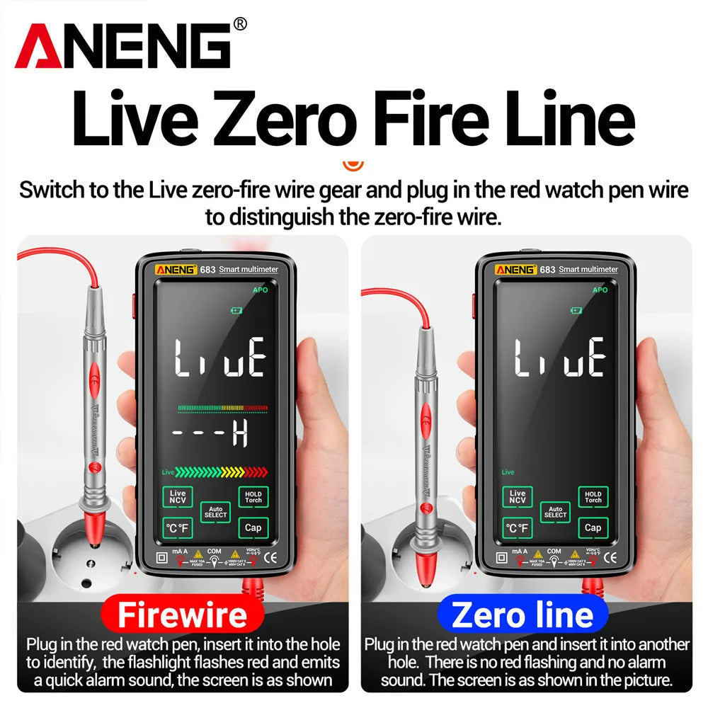 ANENG 683 Smart Multimeter Rechargeable High-end Touch 6000 Counts AC/DC Voltage Tester