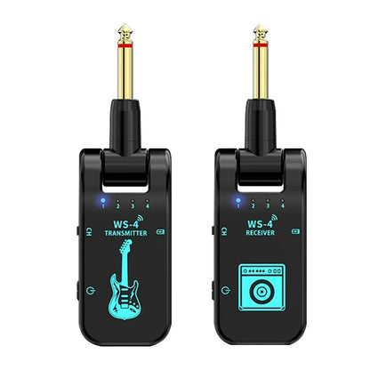 2.4G Wireless Guitar System - Rechargeable Guitar Transmitter & Receiver for Electric Guitar & Bass, Plug & Play, Low Latency