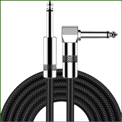 Guitar Cable 10/20ft Electric Instrument Bass AMP Cord for Electric Guitar Mandolin, (Right Angle to Straight, Black)