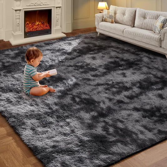 VIKAMA Tie-Dye Plush Carpet Living Room Decoration Soft Fluffy Home Mat 
Non-Slip Blanket