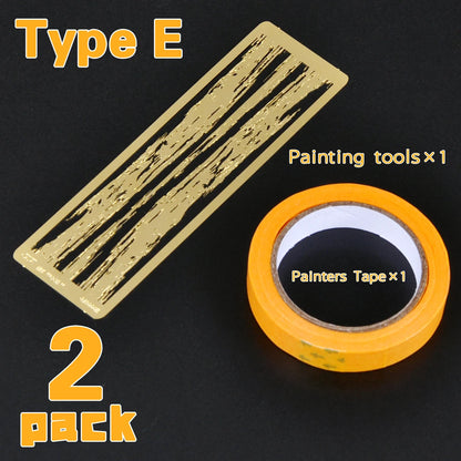 Scale model kit painting tools Reusable metal Hollow airbrush stencil Spray mask Natural wood grain finish Multi-scale