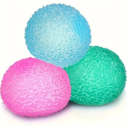 1Pc Squishy Multicolor Texture Ice Ball Squeeze Toy for Kids Soft Pinch Sensory Toys,Party Favors Gifts.