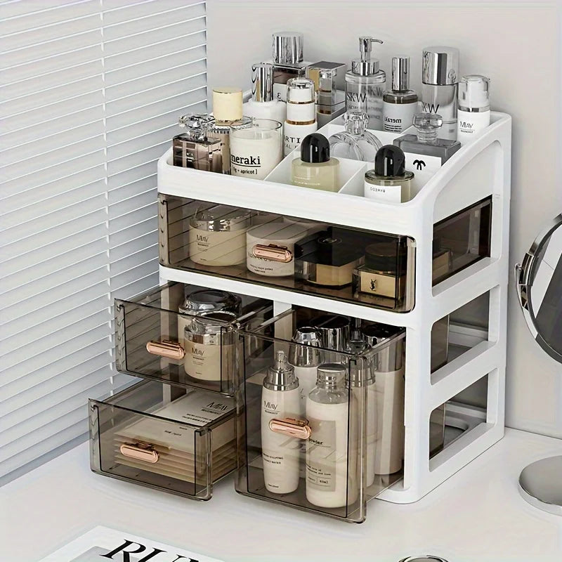 Cosmetics Storage Box  Large Capacity Dust-proof Skincare Product Display Rack,