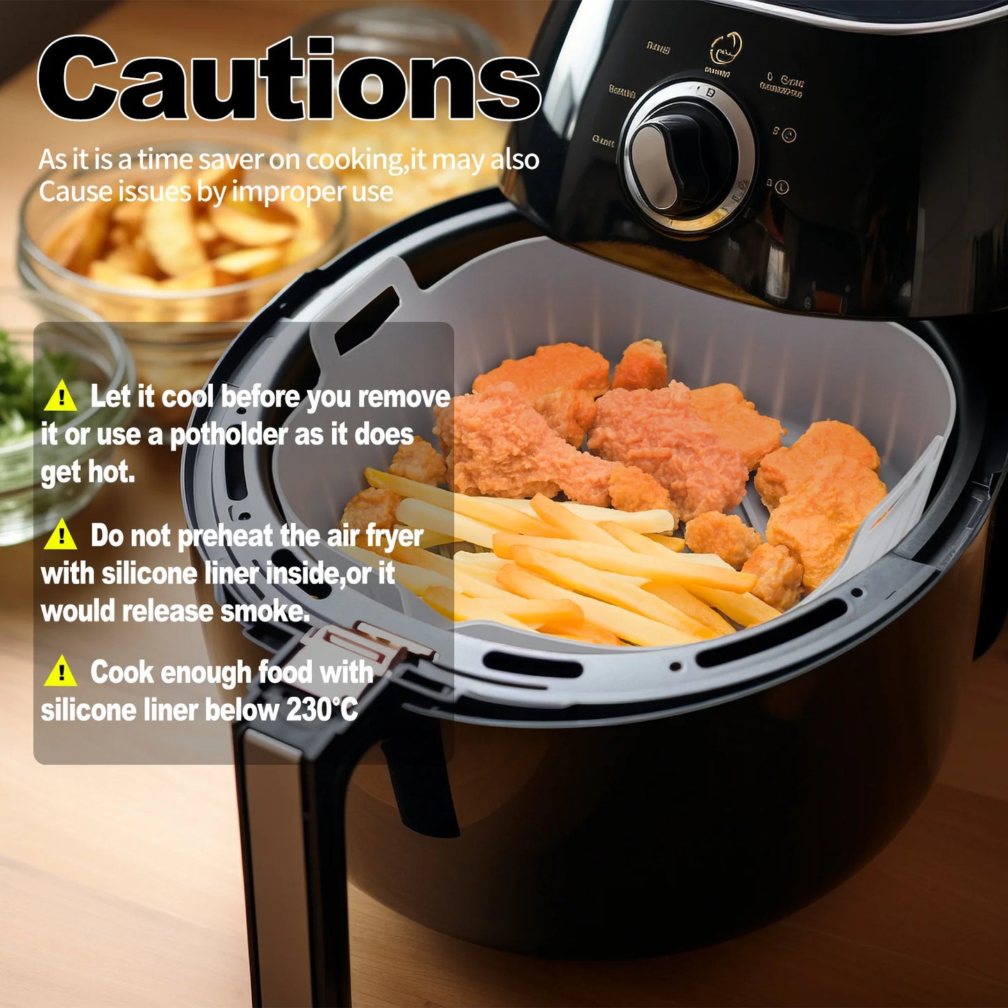 Silicone air fryer special tray food safety