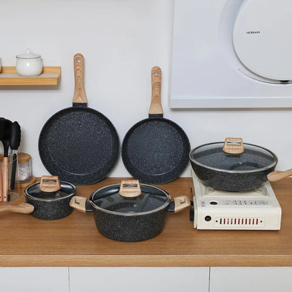 Ceramic Cookware Sets Non Stick 15 PCS Pots and Pans Set Kitchenware