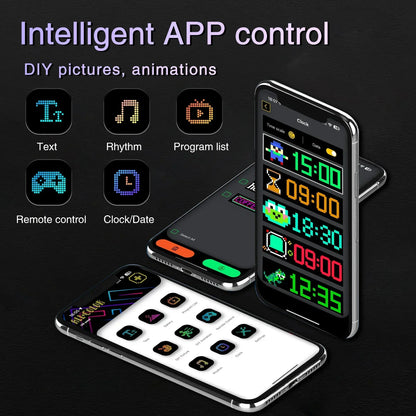 LED Matrix Pixel Panel, Scrolling Bright Advertising LED Signs, Flexible USB 5V LED Car Sign Bluetooth App Control