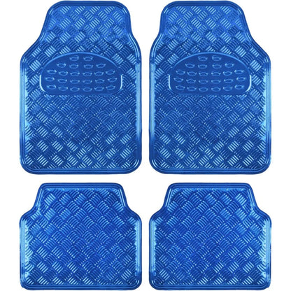 Metallic Chrome Car Floor Mats AllWeather Universal Fit Automotive Floor Mats for Cars SUVs Floor Mats for Trucks Car Mats Full