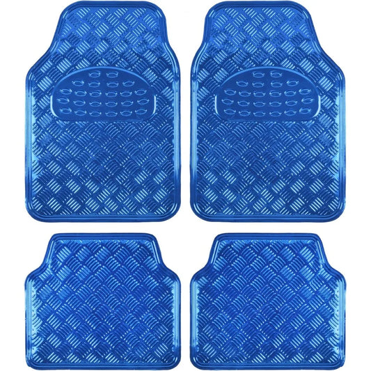 Metallic Chrome Car Floor Mats AllWeather Universal Fit Automotive Floor Mats for Cars SUVs Floor Mats for Trucks Car Mats Full