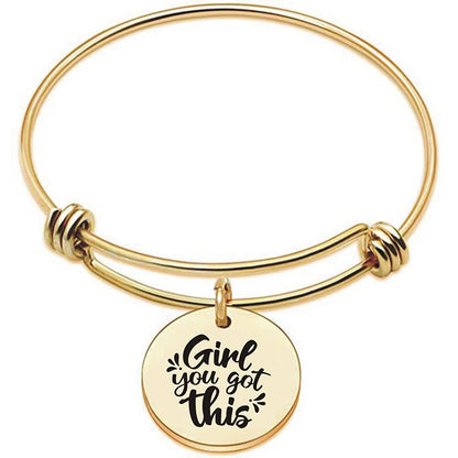Inspiration Bracelet Stainless Steel Bangle Alloy never give up Hope Faith Believe Charm Bracelet Bangles For Women Gift Pulsera