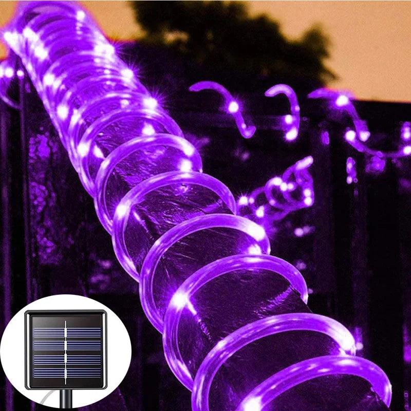Holiday Outdoor Solar Tube Rope Led Light Garden Decoration