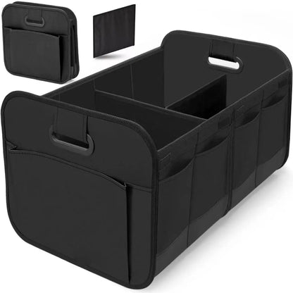 Collapsible Large Car Trunk Storage Box, Waterproof 600D Oxford Fabric Organizer with Flip Top & Reinforced Handles for SUV/Van