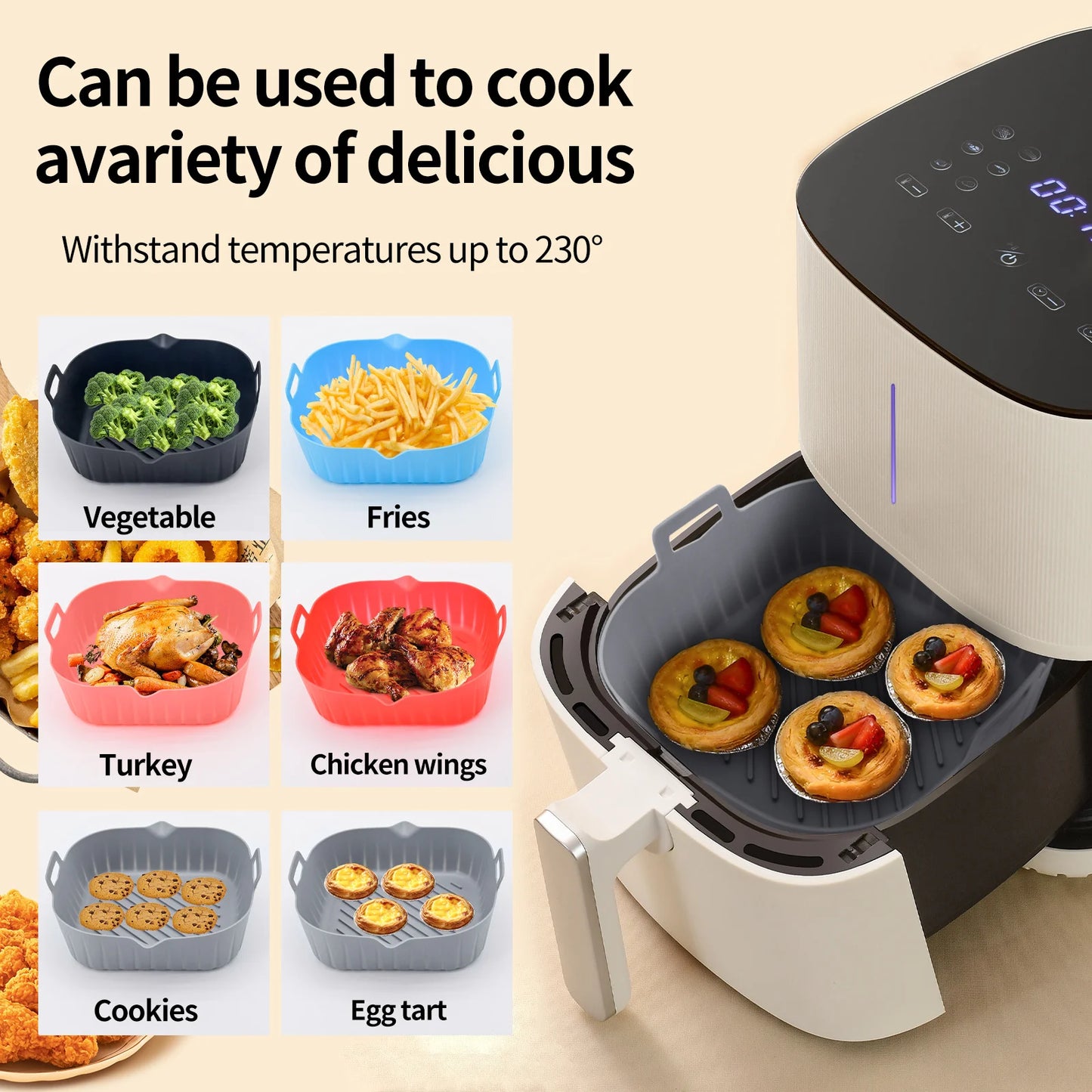 Silicone air fryer special tray food safety
