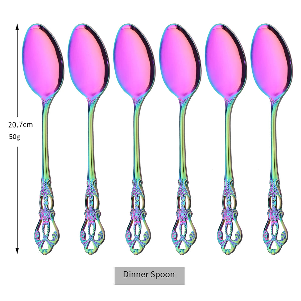 6/30Pcs Royal Colorful Dinnerware Set Knife Dessert Fork Spoon Cutlery Set Stainless Steel