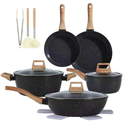 Ceramic Cookware Sets Non Stick 15 PCS Pots and Pans Set Kitchenware