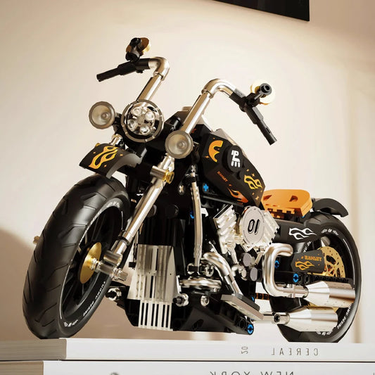Retro Motorbike Racer Building Blocks Model City Racing Motorcycle Bricks Sets Toys Birthday Gifts for Boys Kids Children Adult
