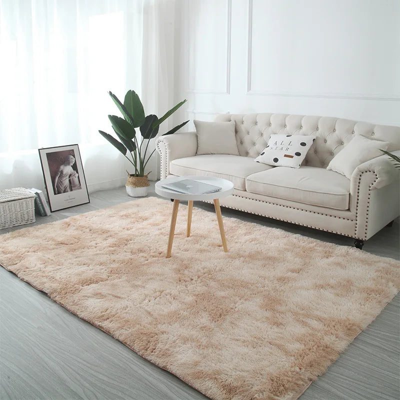 VIKAMA Tie-Dye Plush Carpet Living Room Decoration Soft Fluffy Home Mat 
Non-Slip Blanket