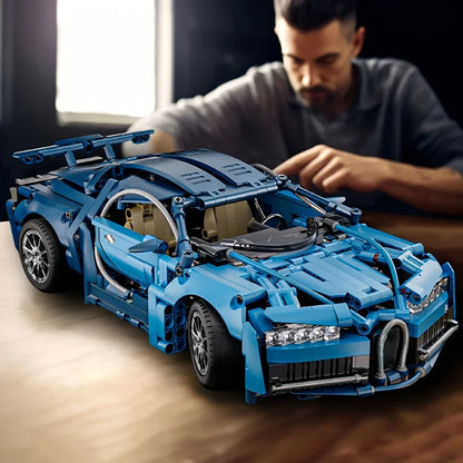 Blue Racing Building Block Toys, Abs Materials, Manual Toy Building Blocks Assembly,
