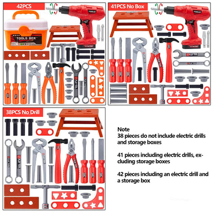 Kids Tool Set Toys 38/41/42 PCS Pretend Play Repair Construction