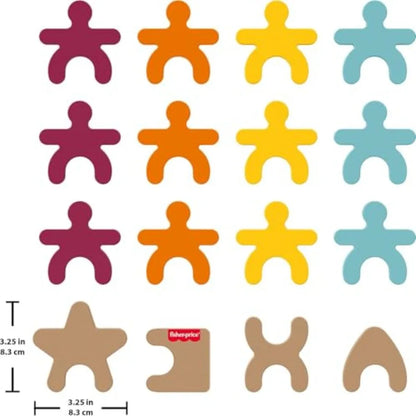 Wood Montessori Toy Stacking Shapes American Montessori Society Seal of Excellence 16-Piece Wooden Learning Activity and Expert