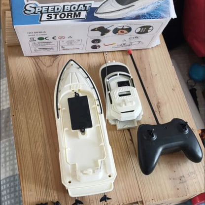 4 Channel Remote Control Boat Electric Racing Yacht Summer Water Play Plastic Toy For Kids Outdoor Pool Lake Entertainment Gifts