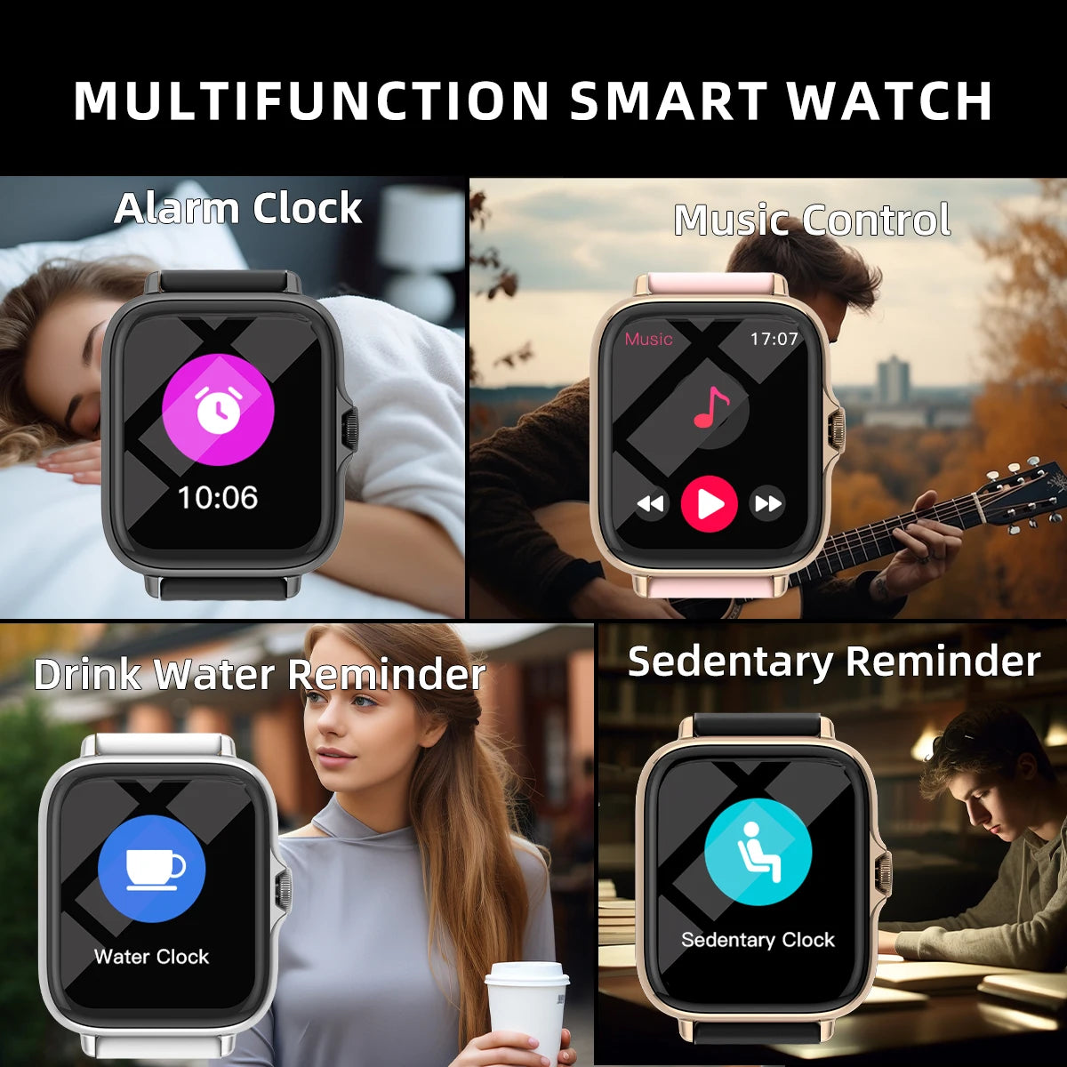 1.83'' Smart Watch with Message Answer Call Sleep Monitoring Sports Pedometer For iPhone Android