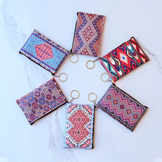 Vintage Printed Coin Wallet, Lightweight and Versatile Storage Bag, Coin Wallet, Gift Bag
