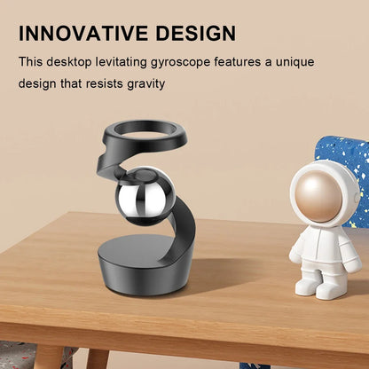 Gravity Defying Kinetic Desk Toy Desktop Suspended Gyroscope Fidget Spinners Desktop Floating Gyroscope for Office Desk Decor