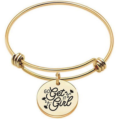 Inspiration Bracelet Stainless Steel Bangle Alloy never give up Hope Faith Believe Charm Bracelet Bangles For Women Gift Pulsera