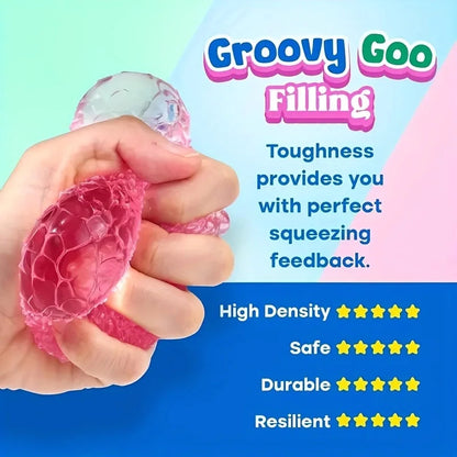 1Pc Squishy Multicolor Texture Ice Ball Squeeze Toy for Kids Soft Pinch Sensory Toys,Party Favors Gifts.