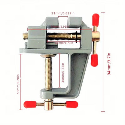 Mini Bench Vise Muliti-Functional 3.5&quot Aluminum Miniature  Hobby Clamp On Table Flat Pliers Tool Vice
