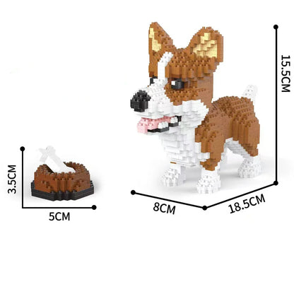 KNEW BUILT Dachshund Dogs Model Micro Mini Building Blocks: