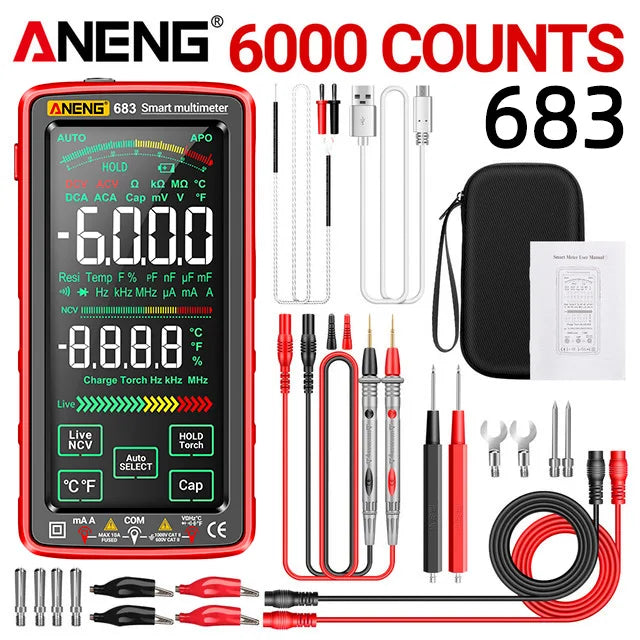 ANENG 683 Smart Multimeter Rechargeable High-end Touch 6000 Counts AC/DC Voltage Tester