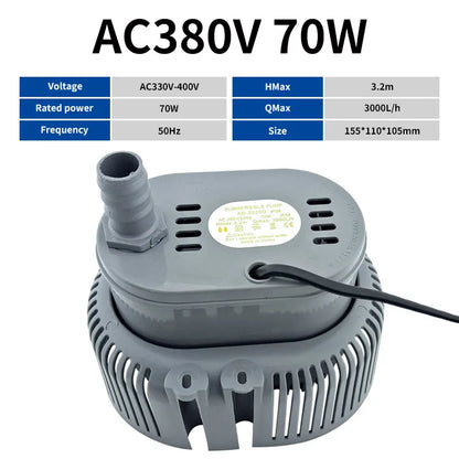 70W Submersible Pump AC220V 380V Environmental Protection Air Conditioning Water Pump 45W Cold Air Fan Water Pump