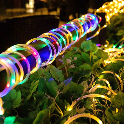 Holiday Outdoor Solar Tube Rope Led Light Garden Decoration