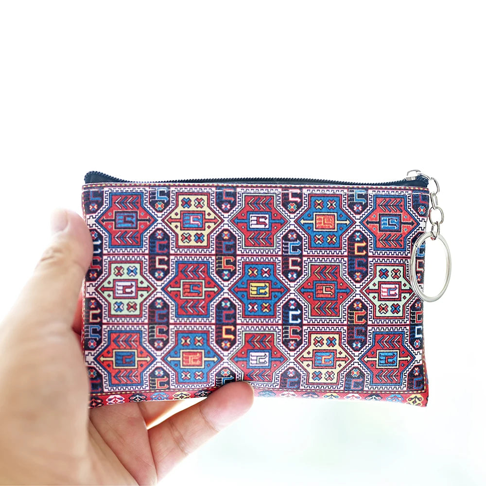 Vintage Printed Coin Wallet, Lightweight and Versatile Storage Bag, Coin Wallet, Gift Bag