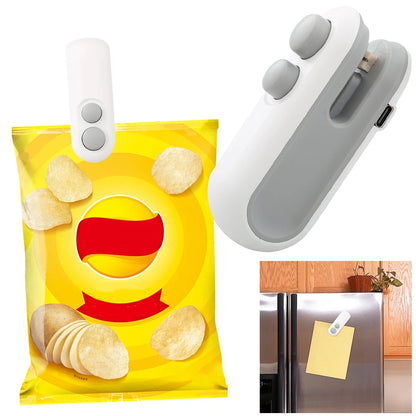Mini Heat Bag Sealing Machine Rechargeable Handheld Sealer Portable  Kitchen Gadget