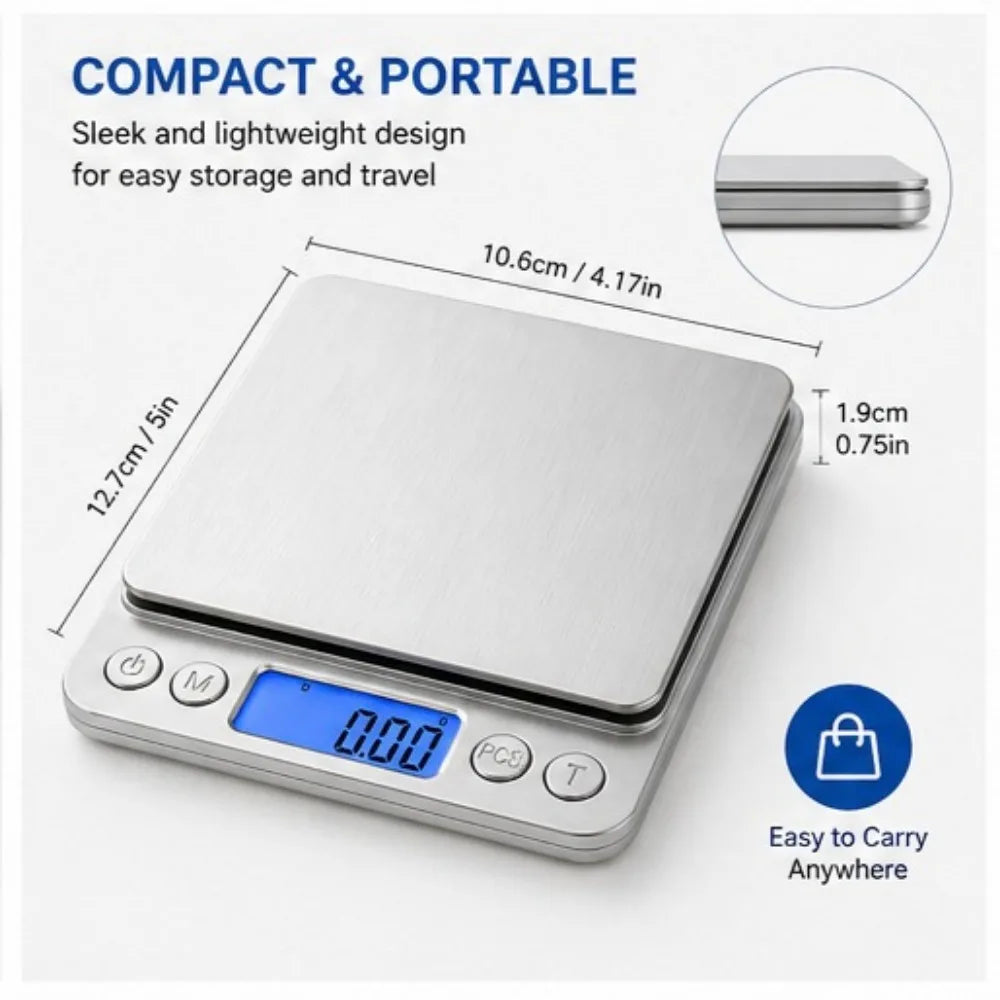 1 PC High Precision Digital Kitchen Scale Electronic Food Coffee Weighing Tool Accurate Measuring Scale for Baking Cooking Use